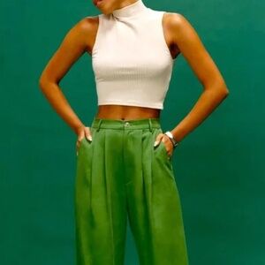 Reformation Mason Wide Leg Pant in Green, 2P